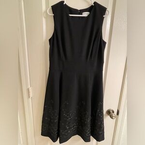 Calvin Klein Black Midi Dress with Floral Detail